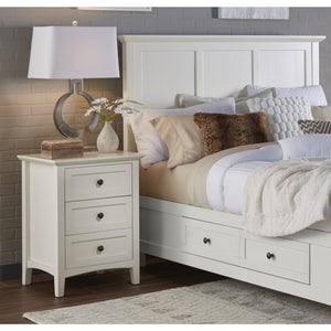 Paragon Three Drawer Nightstand in White