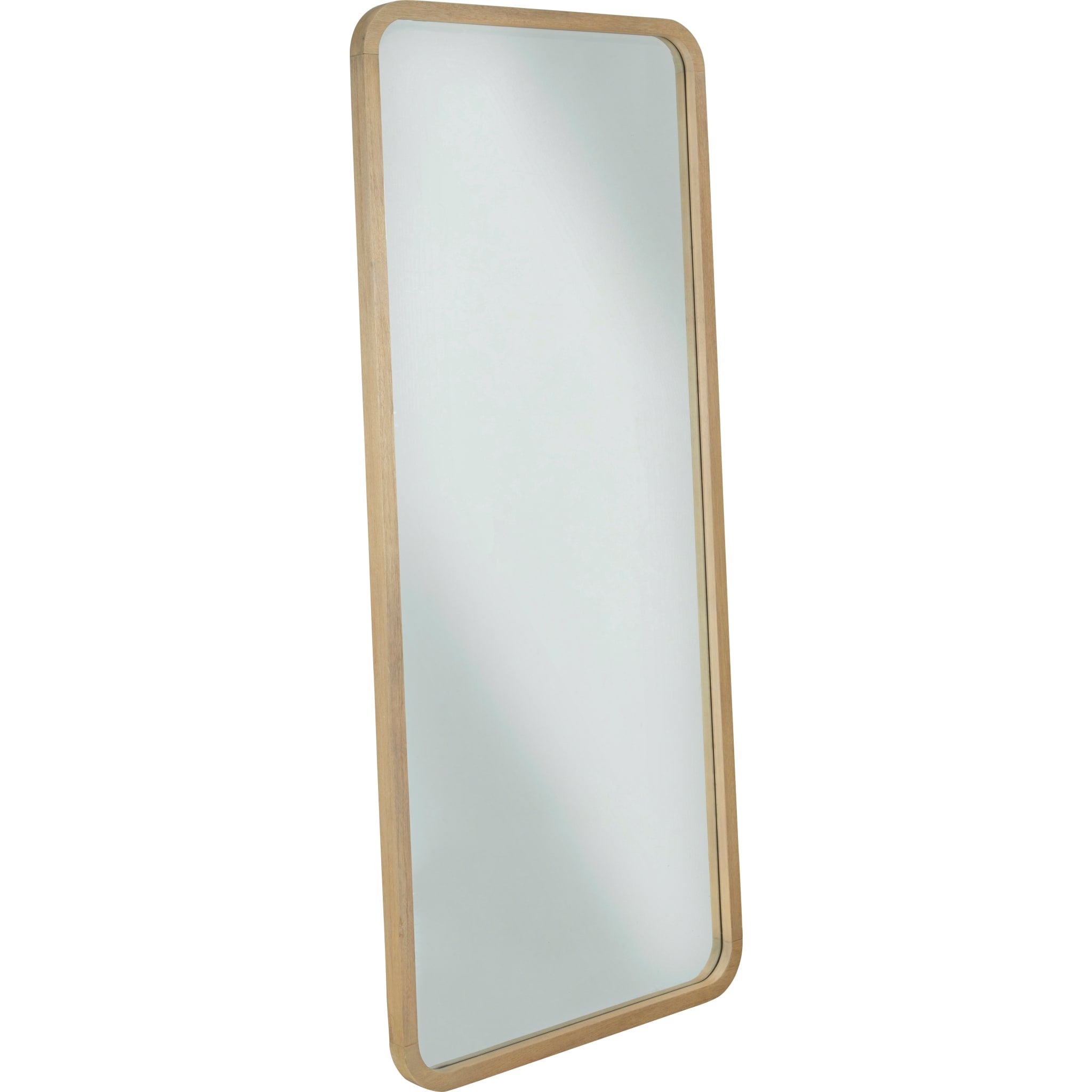 Penny Beveled Glass Floor Mirror in Buff Cream