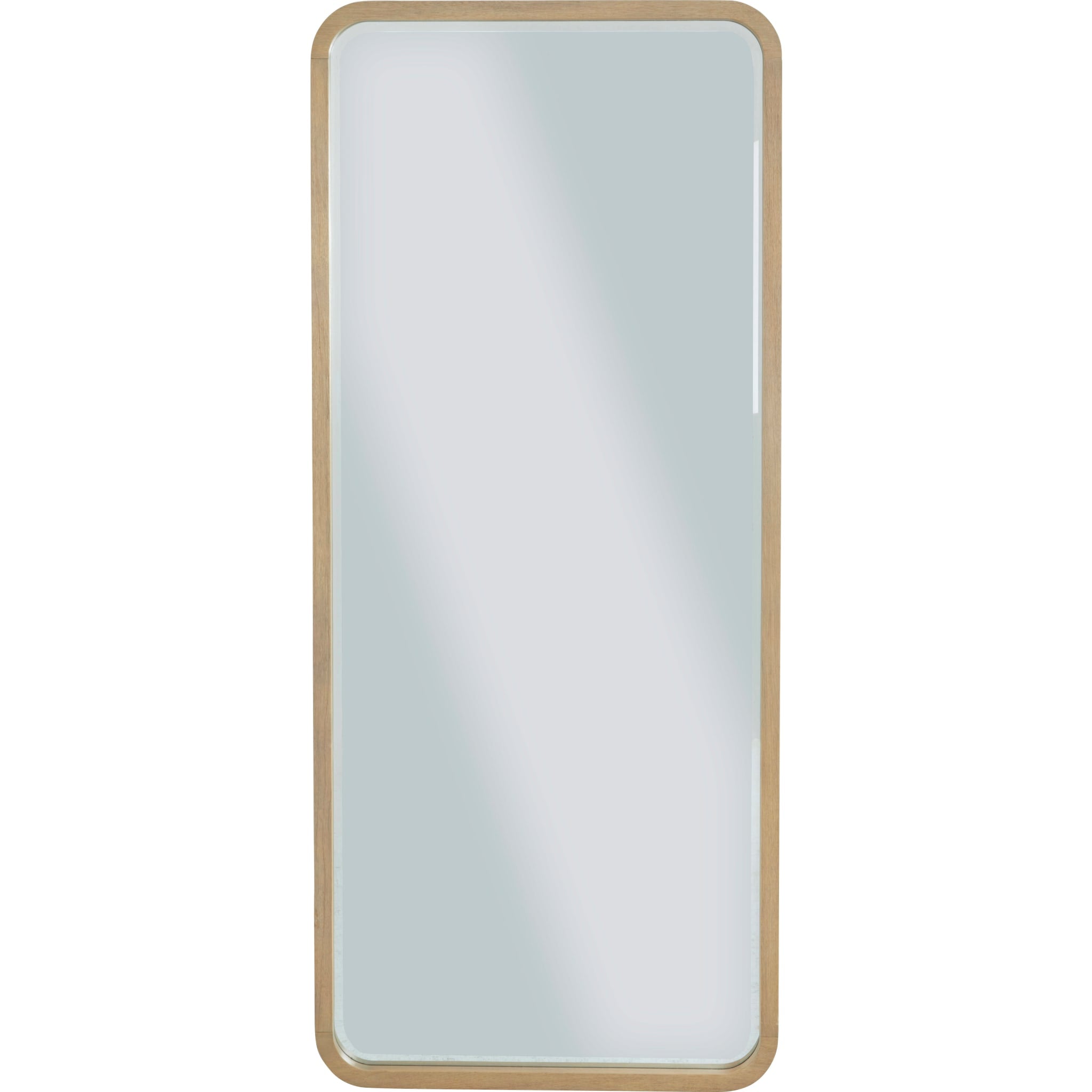 Penny Beveled Glass Floor Mirror in Buff Cream