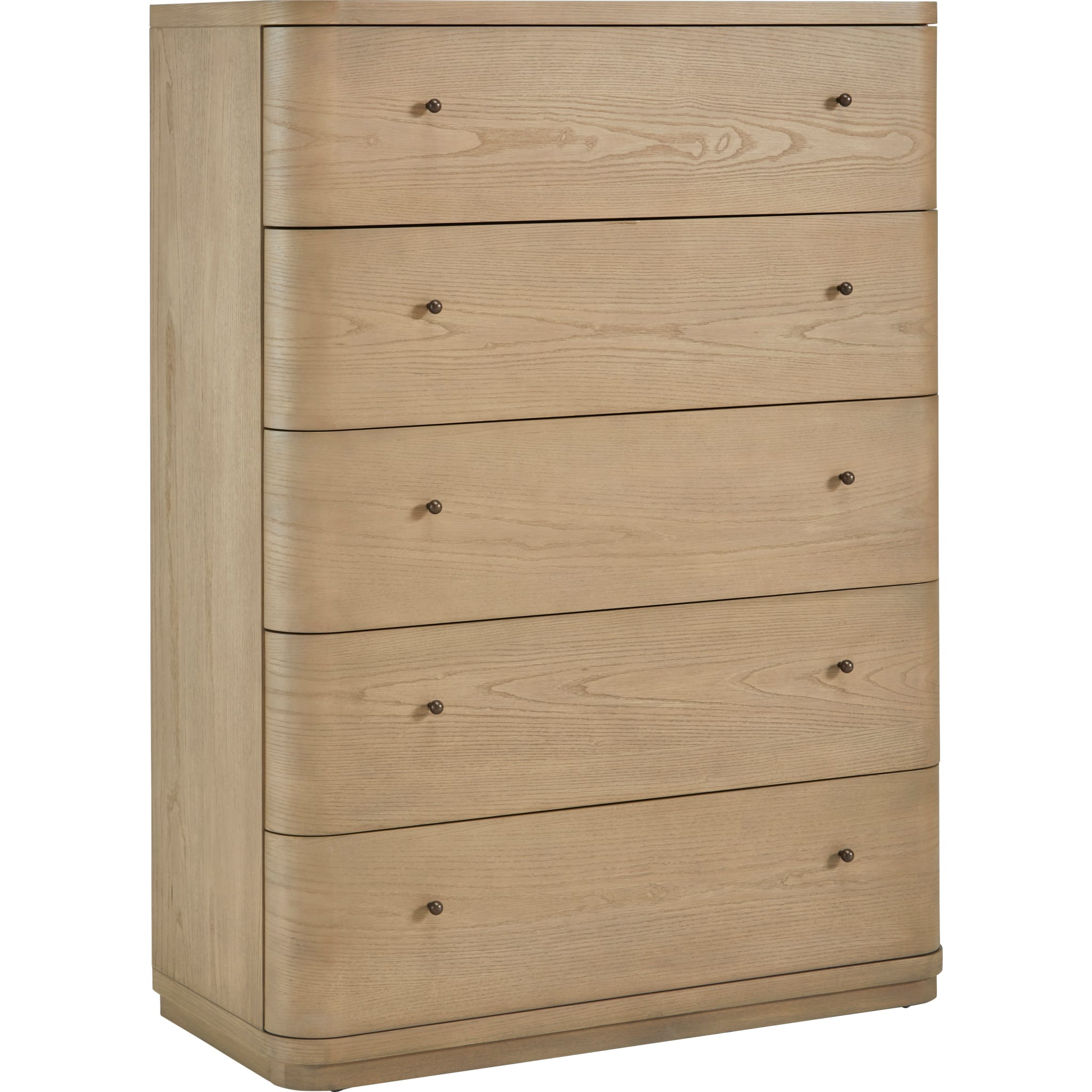 Penny Five Drawer White Ash Chest in Buff Cream