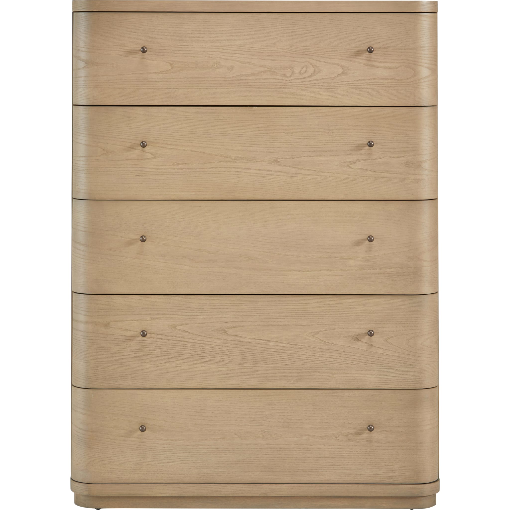Penny Five Drawer White Ash Chest in Buff Cream