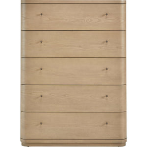 Penny Five Drawer White Ash Chest in Buff Cream