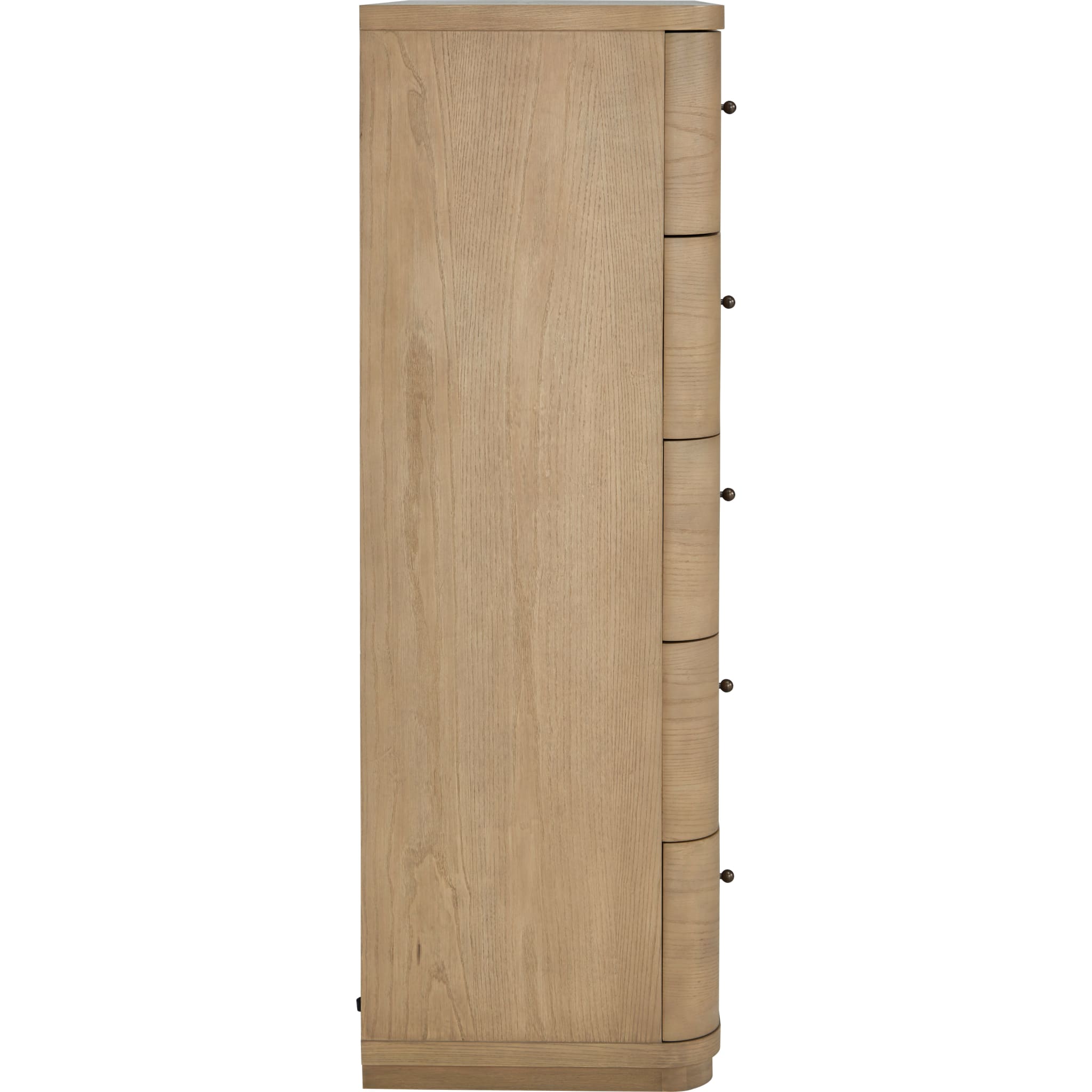 Penny Five Drawer White Ash Chest in Buff Cream
