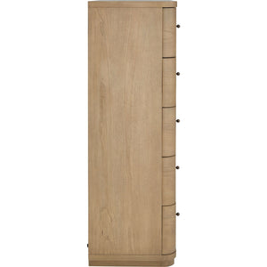 Penny Five Drawer White Ash Chest in Buff Cream