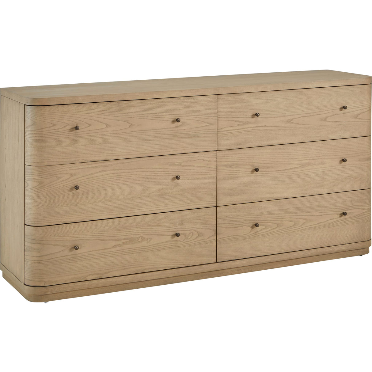 Penny Six Drawer White Ash Dresser in Buff Cream