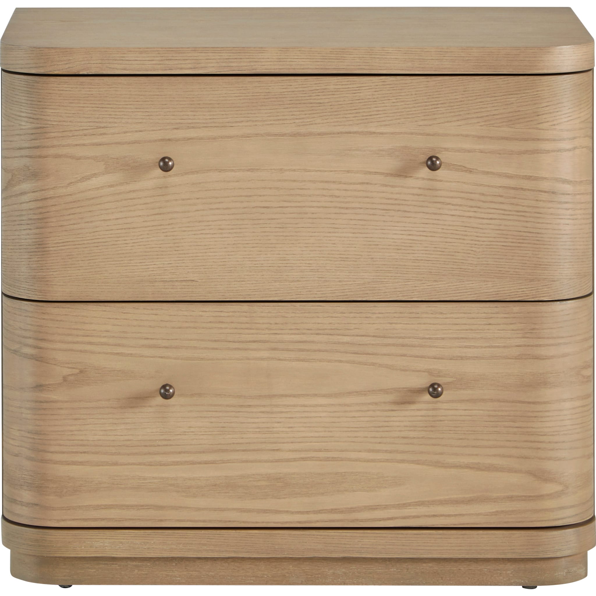 Penny Two Drawer White Ash Nightstand in Buff Cream