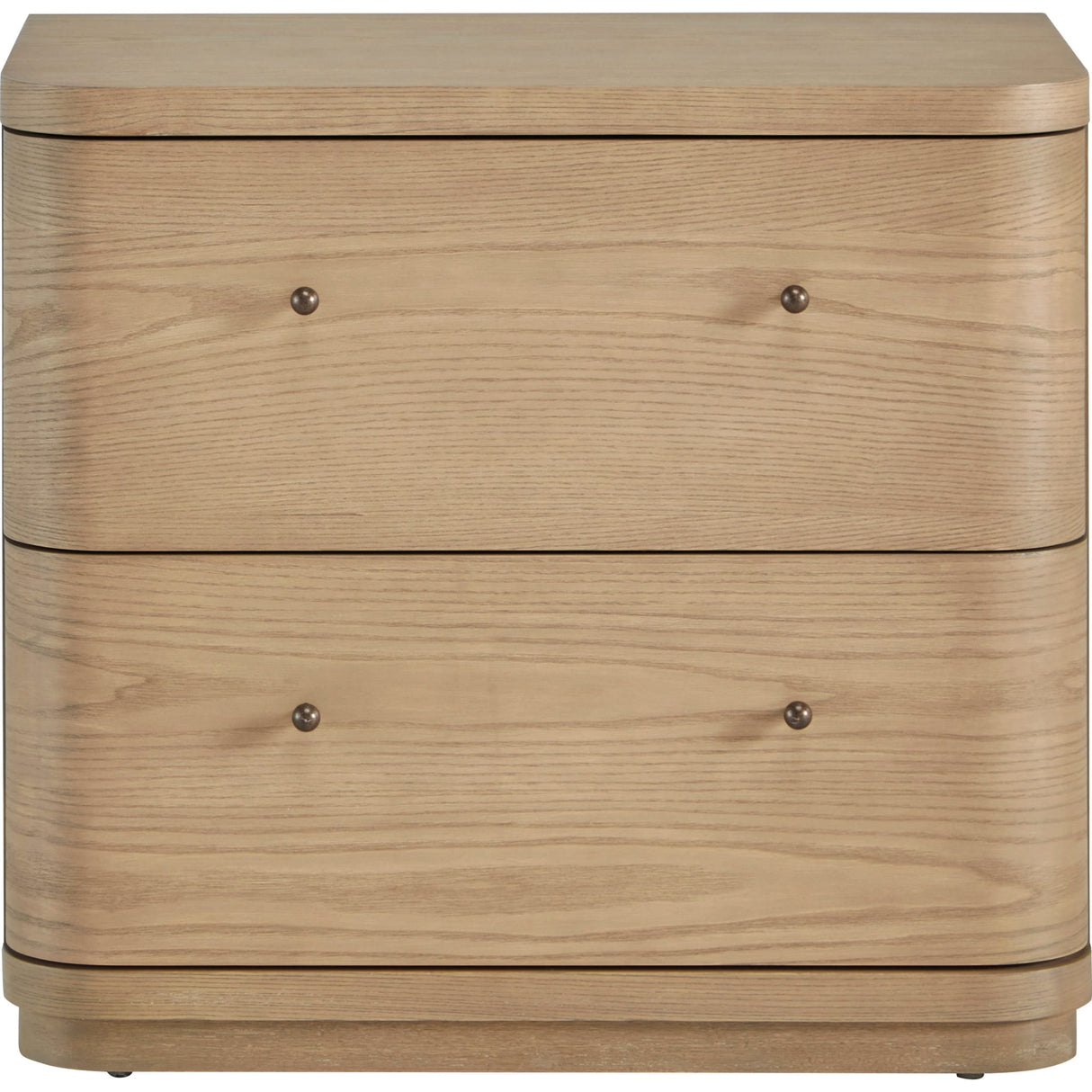 Penny Two Drawer White Ash Nightstand in Buff Cream