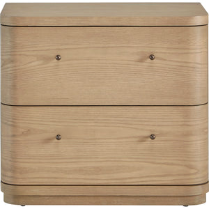 Penny Two Drawer White Ash Nightstand in Buff Cream