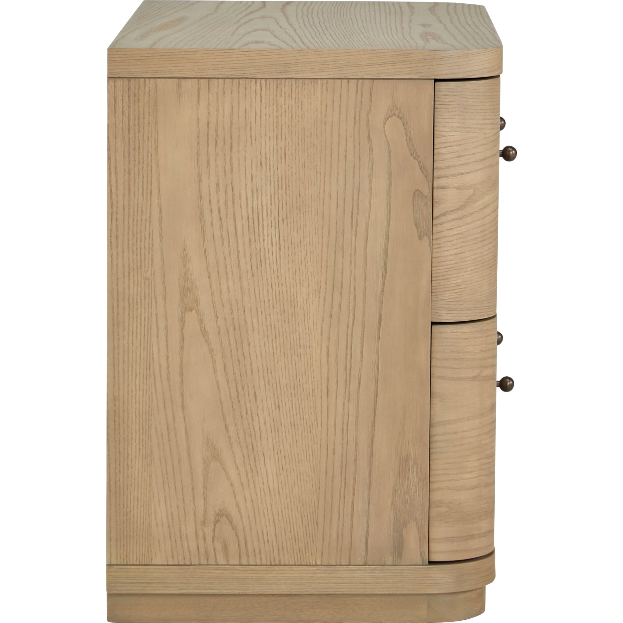 Penny Two Drawer White Ash Nightstand in Buff Cream