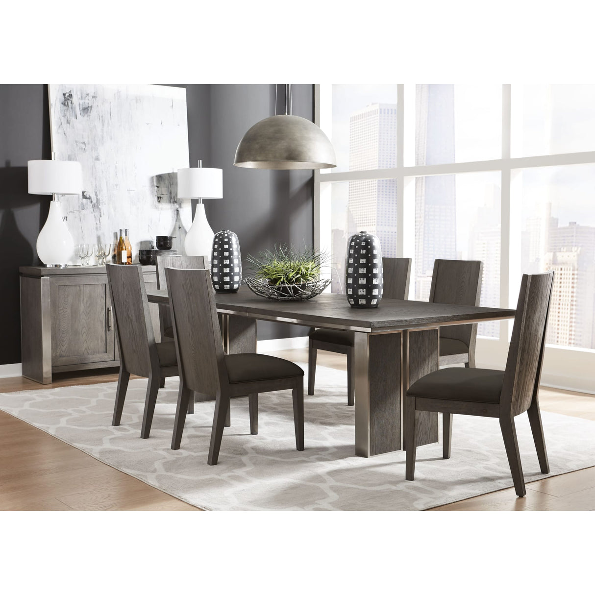 Plata Extension Dining Table in Thunder Grey