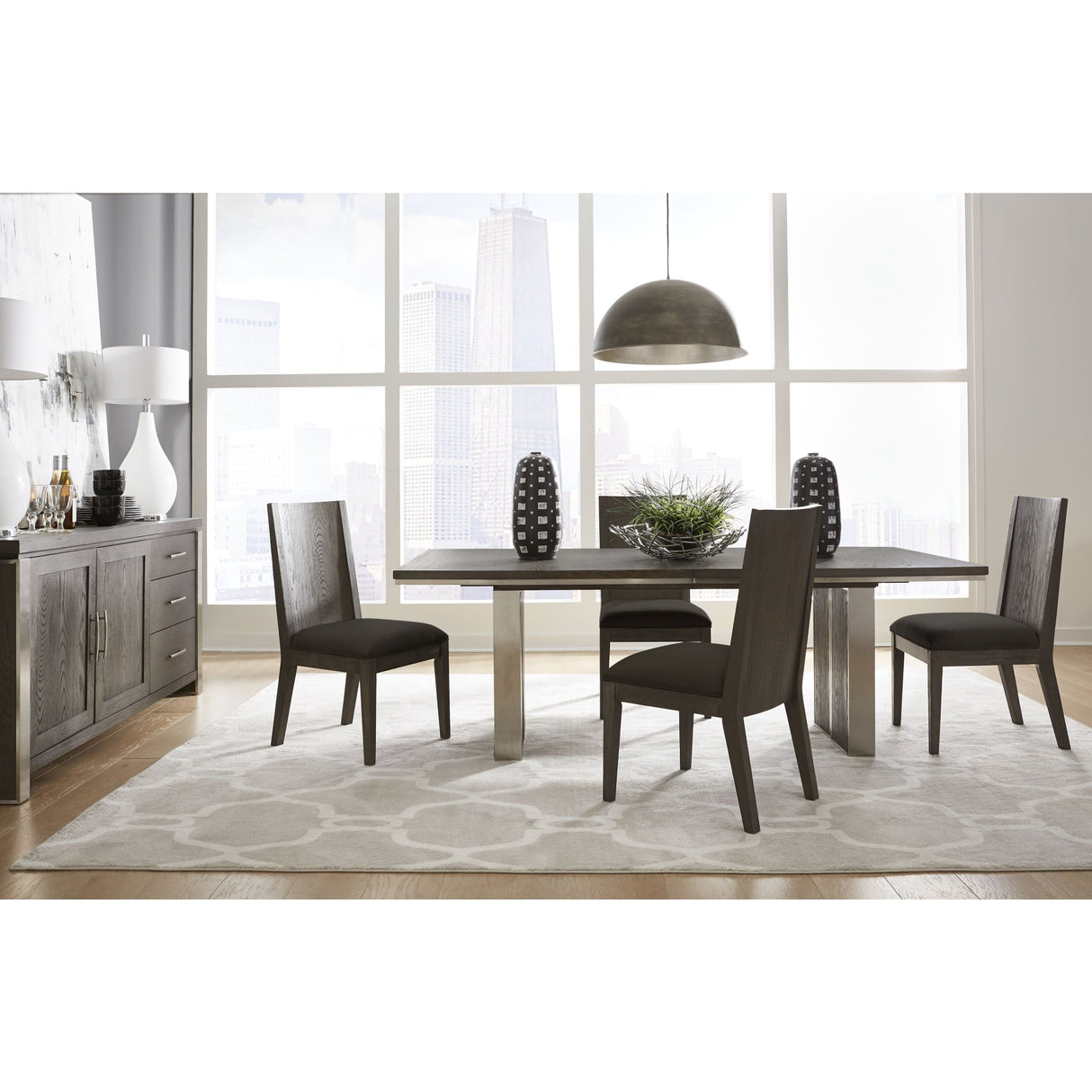 Plata Extension Dining Table in Thunder Grey