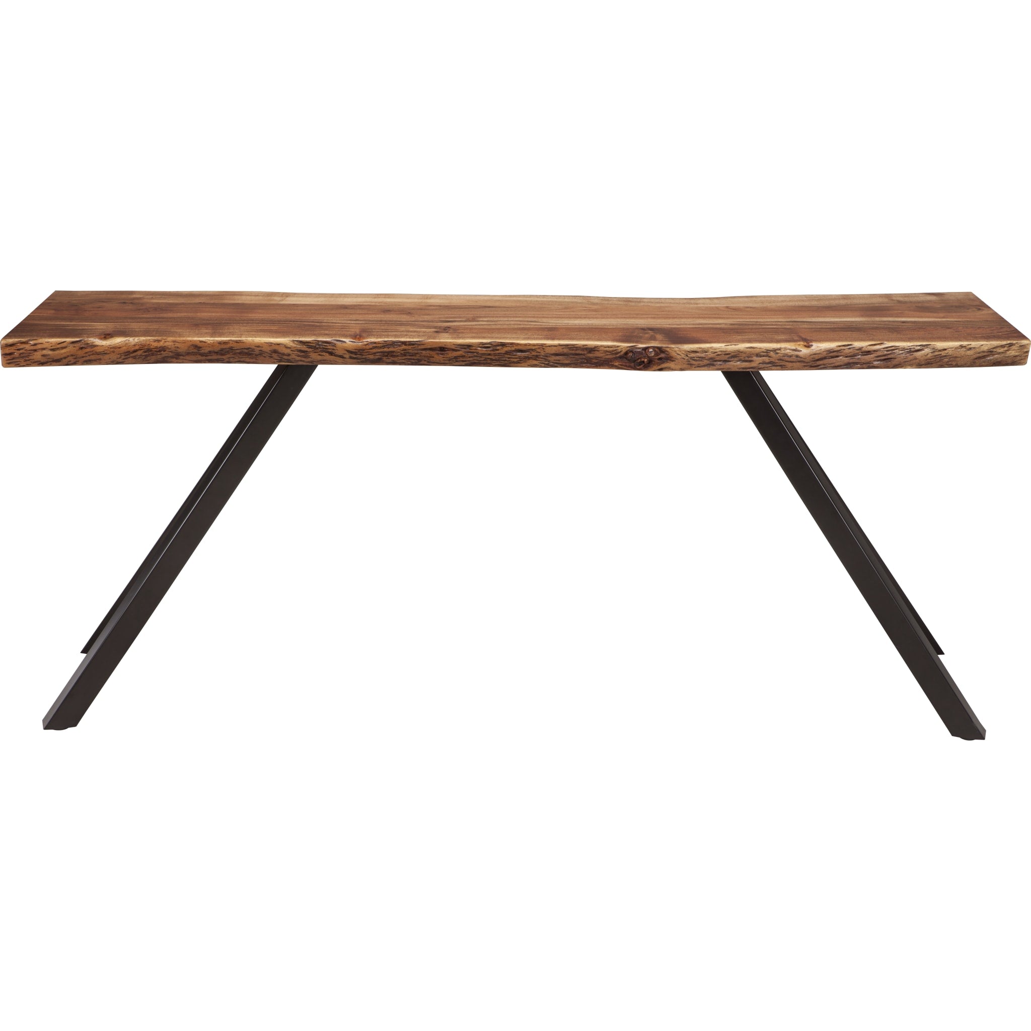 Reese Live Edge Solid Wood Metal Leg Console Table in Natural Acacia