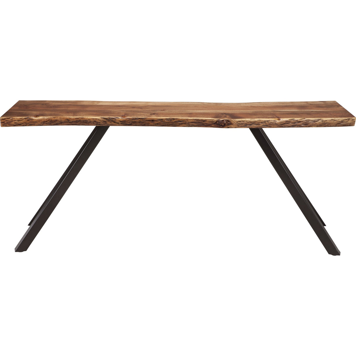 Reese Live Edge Solid Wood Metal Leg Console Table in Natural Acacia