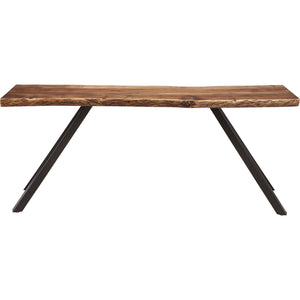 Reese Live Edge Solid Wood Metal Leg Console Table in Natural Acacia