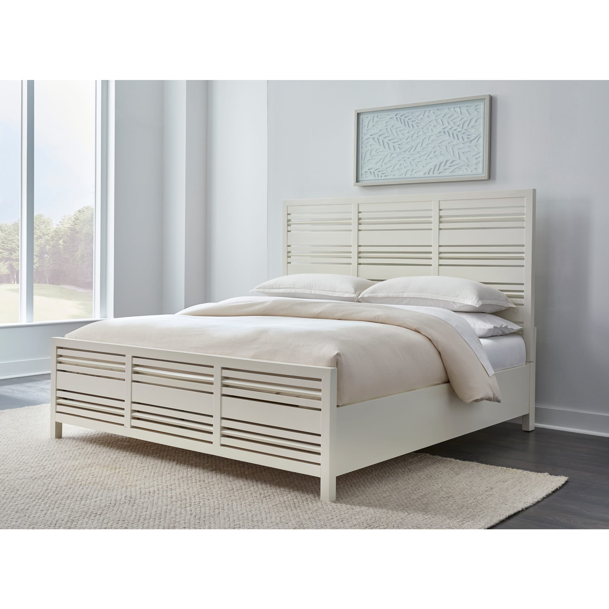 Retreat Slatted Platform Bed in Snowfall