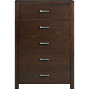Riva Five Drawer Chest in Chocolate Brown (2024)