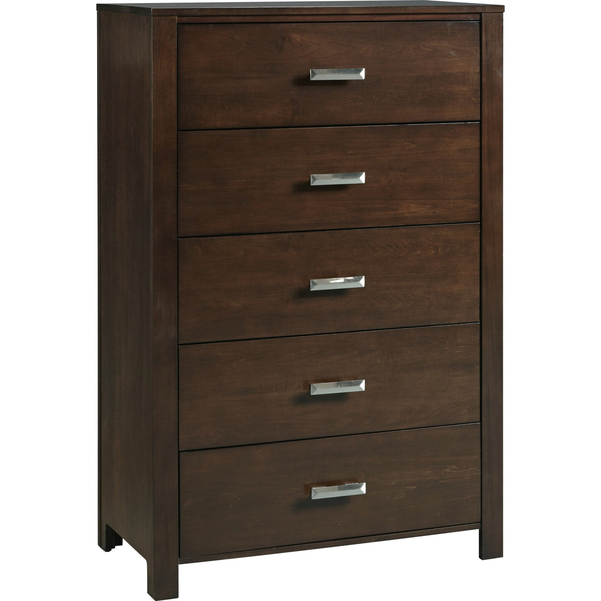 Riva Five Drawer Chest in Chocolate Brown (2024)