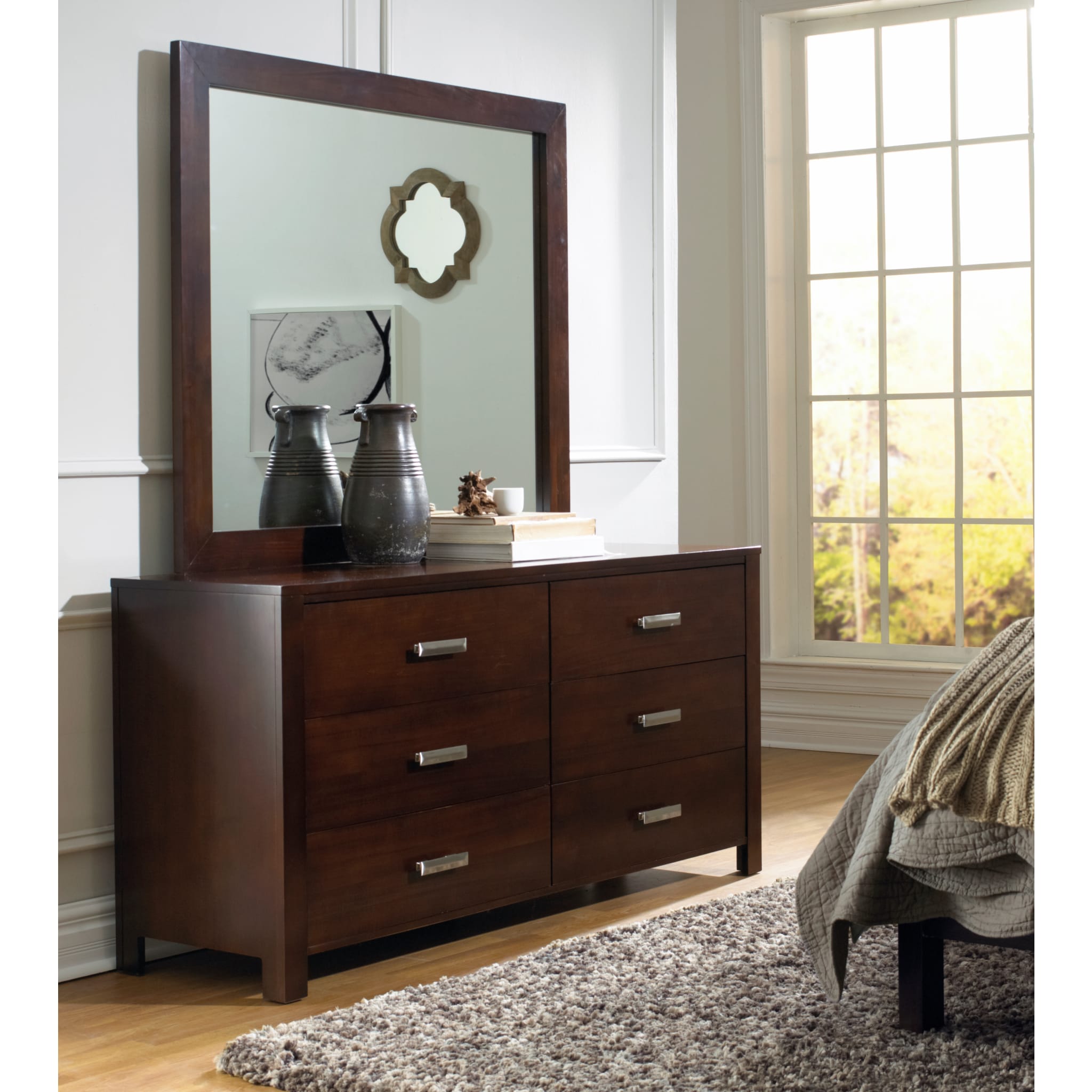 Riva Mirror in Chocolate Brown