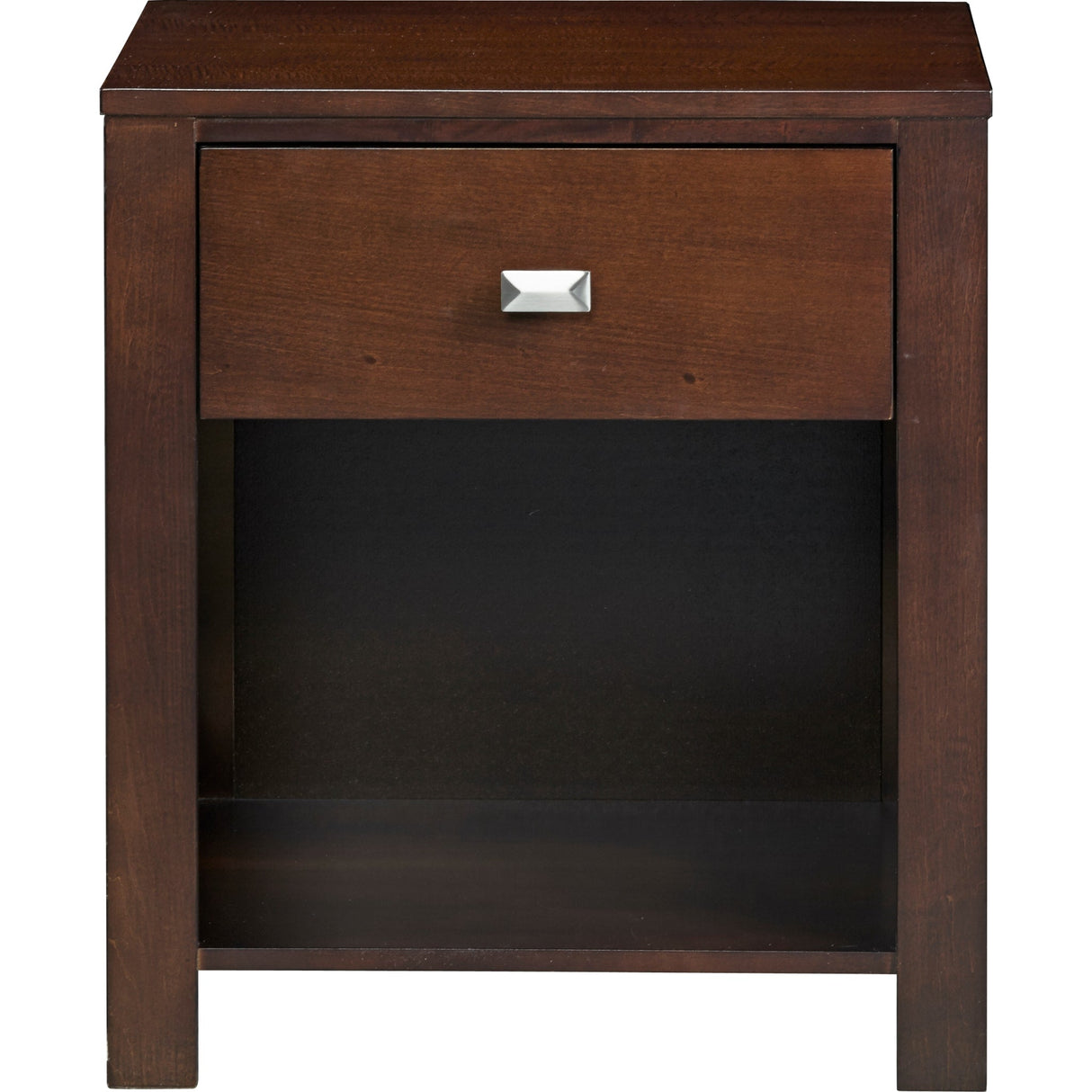 Riva One Drawer Nightstand in Chocolate Brown