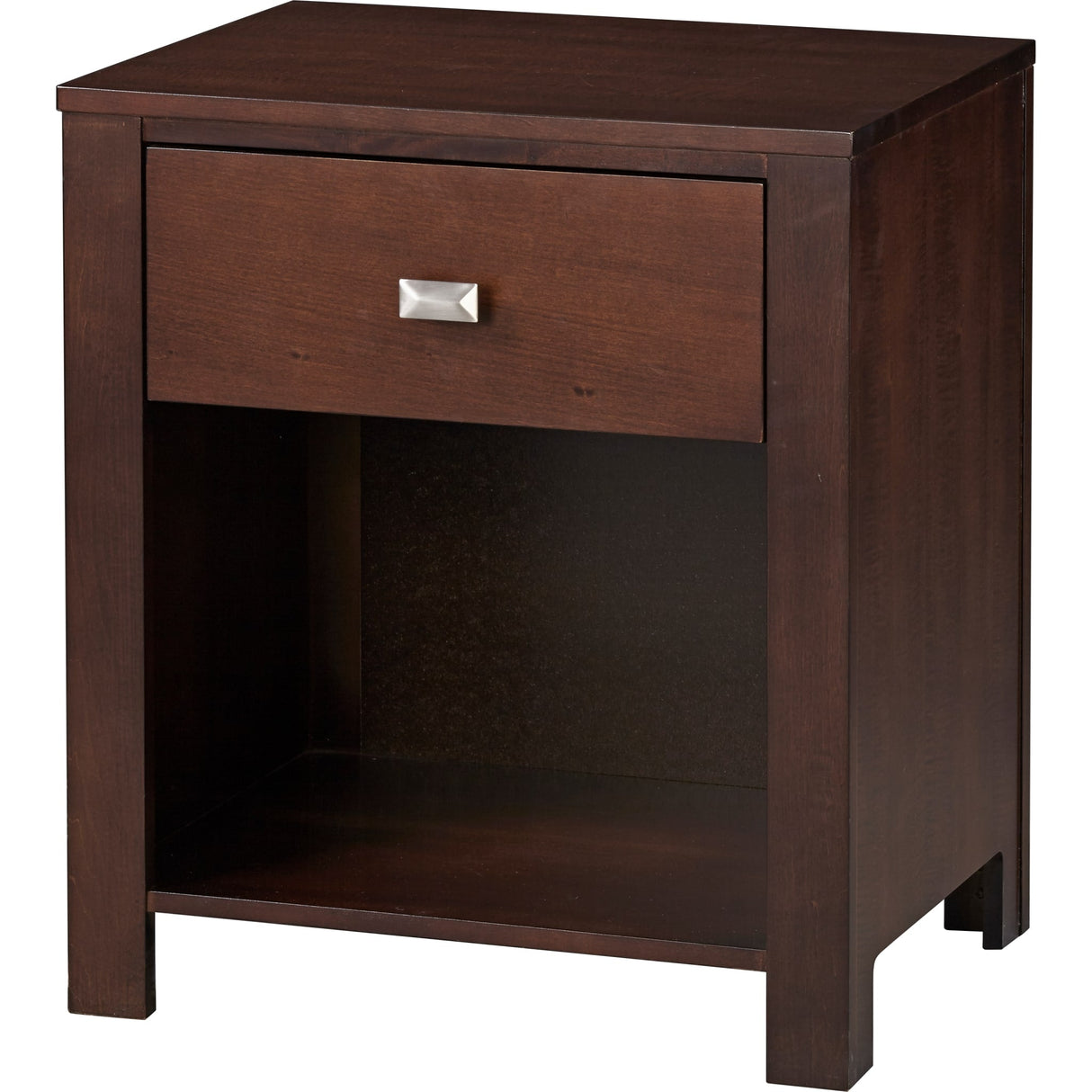 Riva One Drawer Nightstand in Chocolate Brown