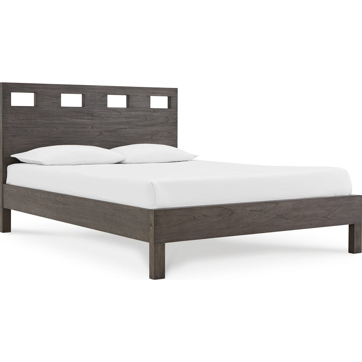 Riva Wood Bed in Sharkskin