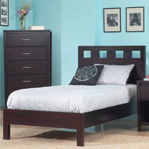 Riva Wood Platform Bed in Espresso