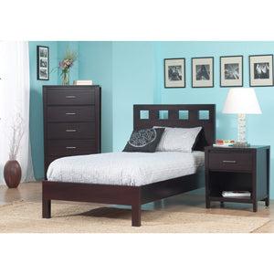 Riva Wood Platform Bed in Espresso