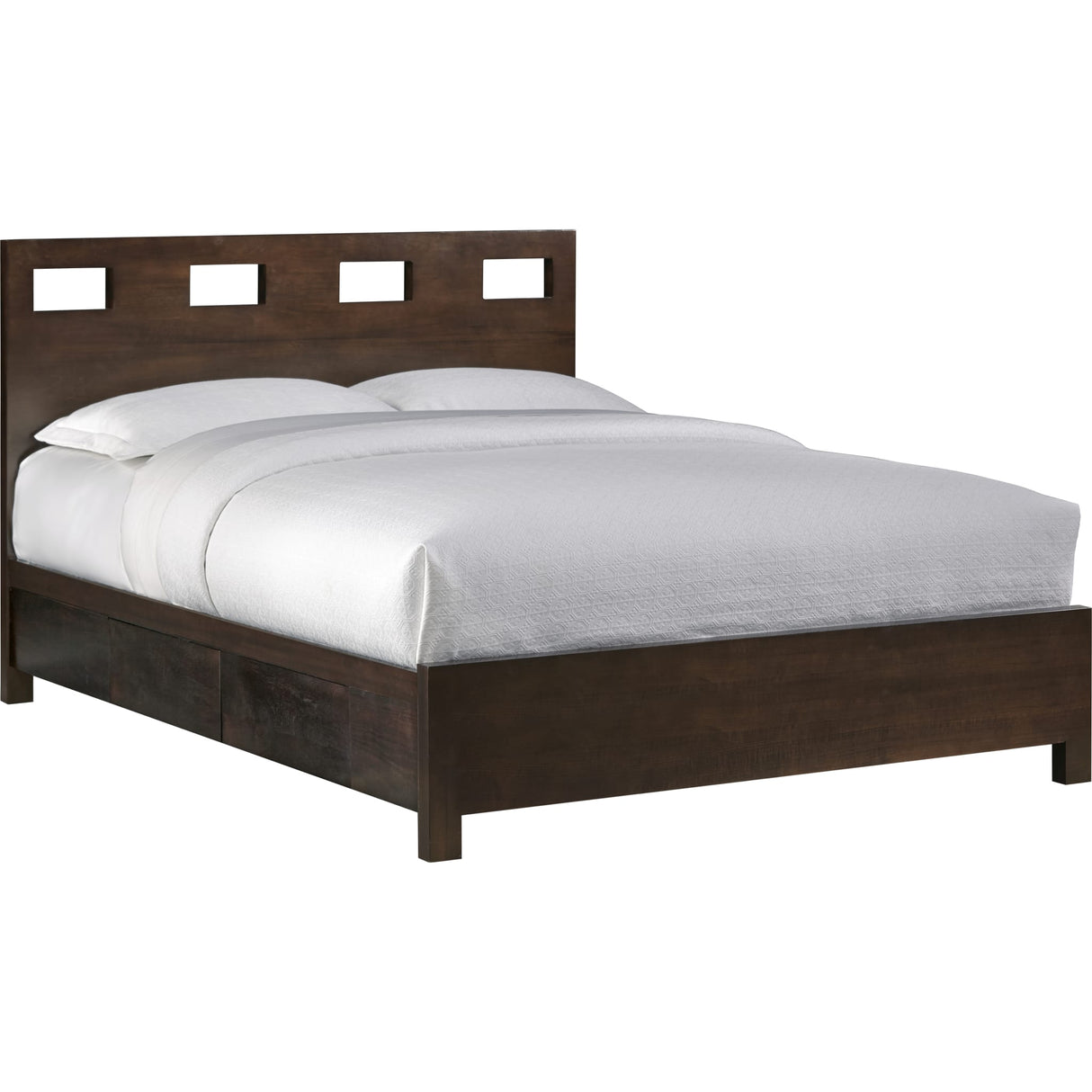Riva Wood Storage Bed in Chocolate Brown