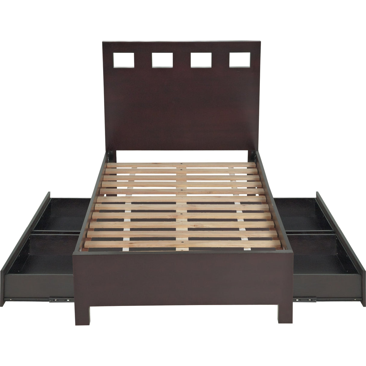 Riva Wood Storage Bed in Espresso