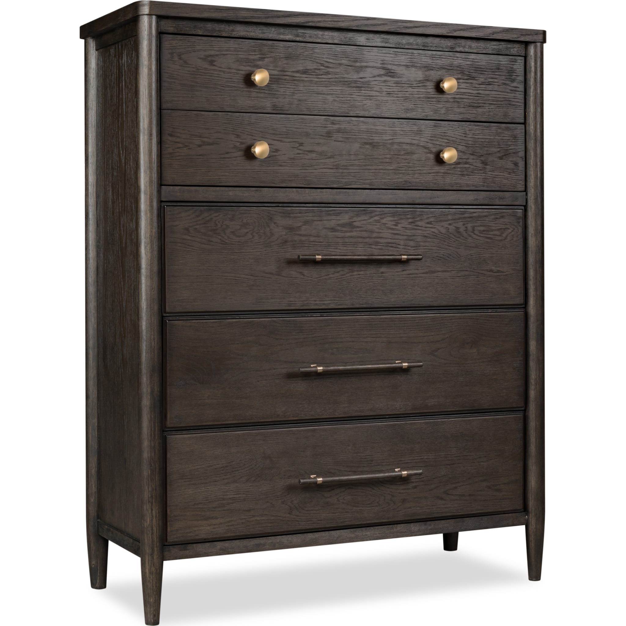 Rockport Five Drawer Oak Wood Chest in Yin