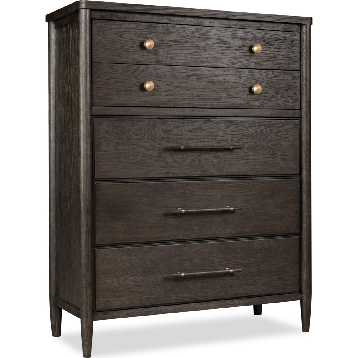Rockport Five Drawer Oak Wood Chest in Yin