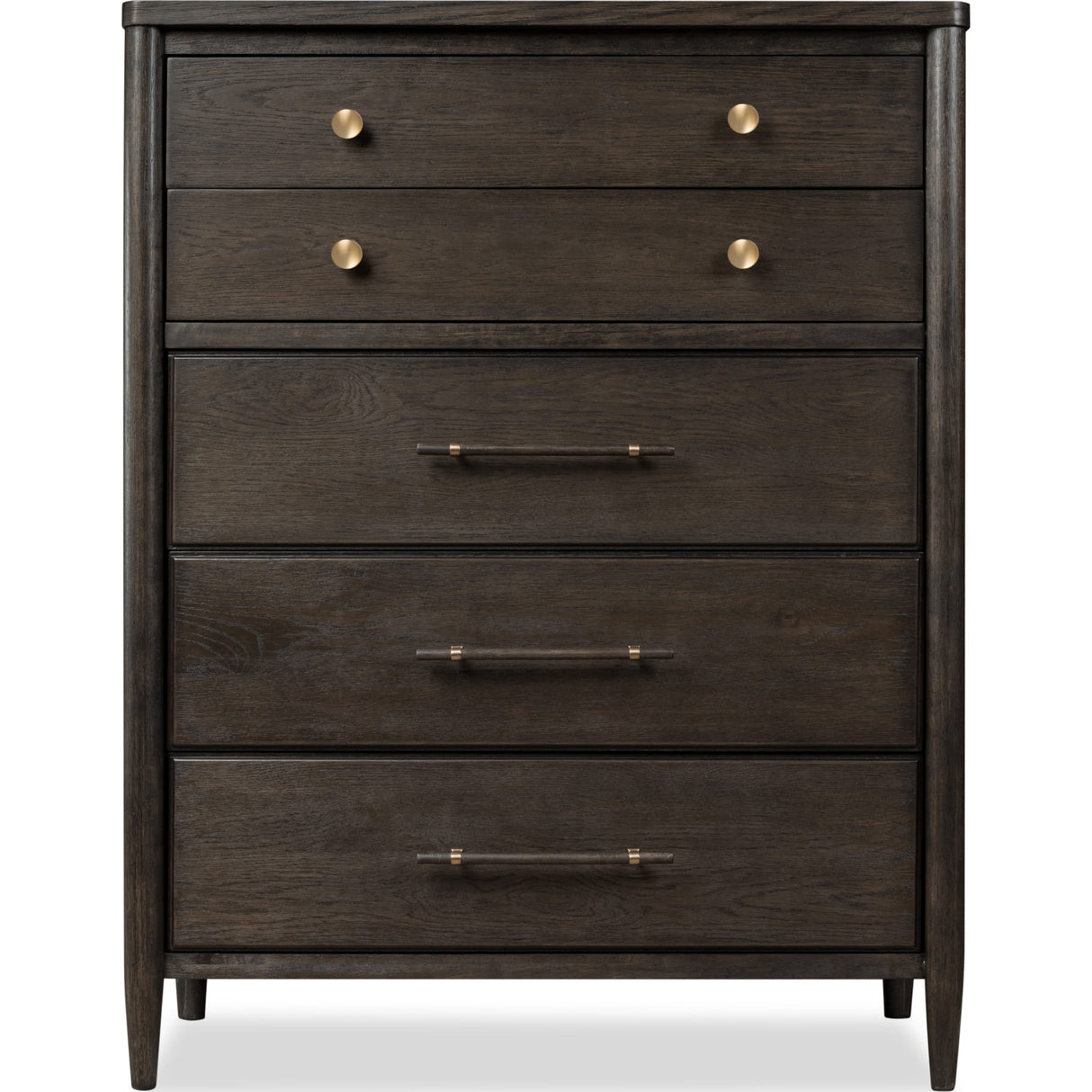 Rockport Five Drawer Oak Wood Chest in Yin