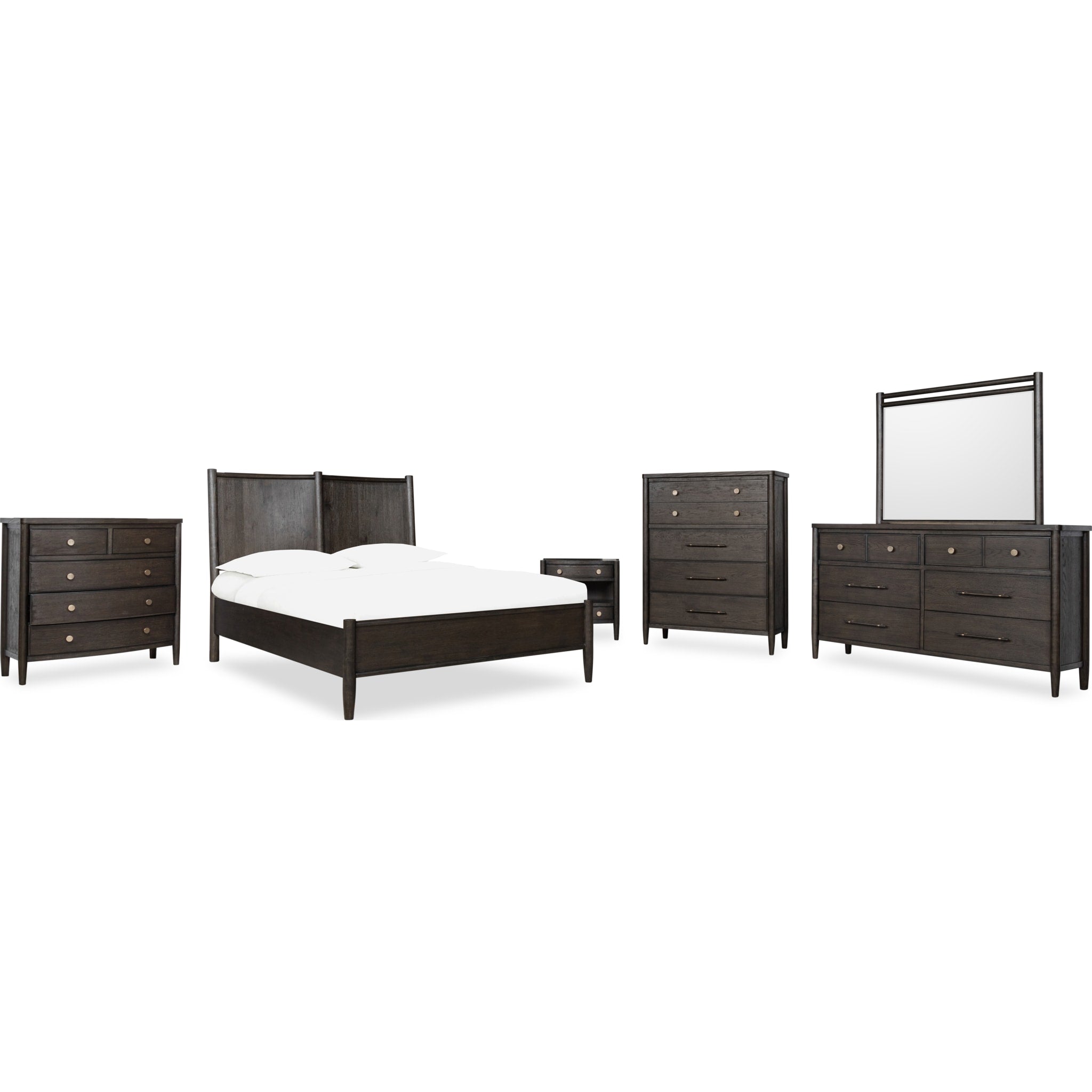 Rockport Oak Wood Platform Bed in Yin