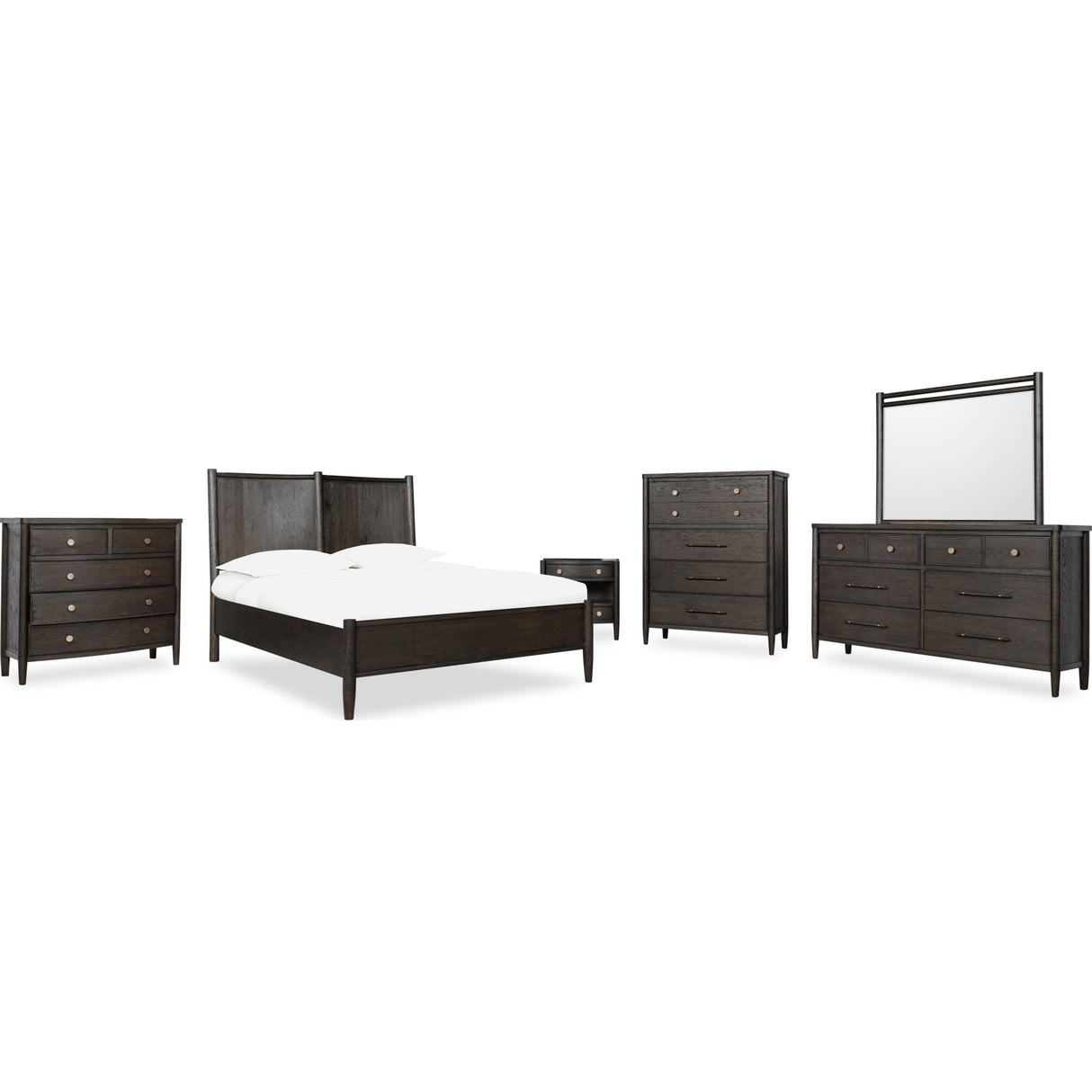 Rockport Oak Wood Platform Bed in Yin