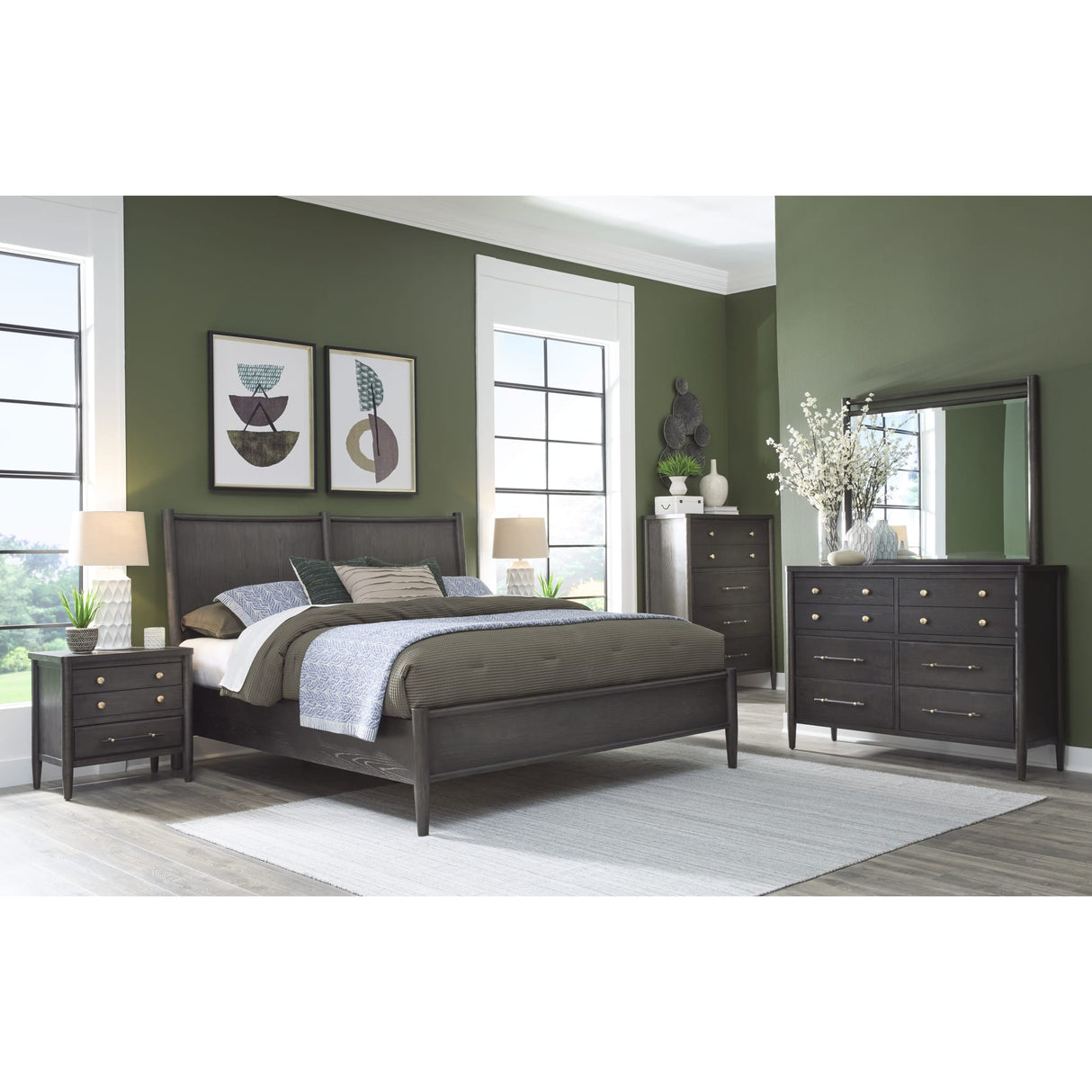 Rockport Oak Wood Platform Bed in Yin