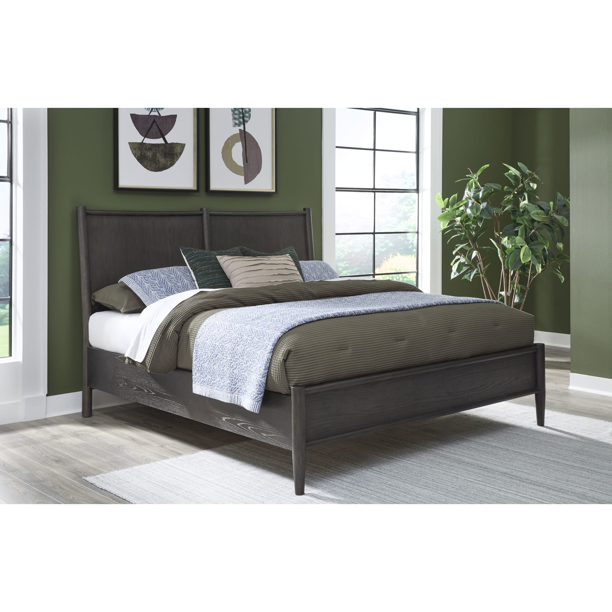 Rockport Oak Wood Platform Bed in Yin