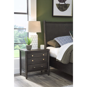 Rockport Three Drawer Large Nightstand in Yin
