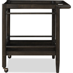 Rockport Two Shelf Rolling Bar Cart in Yin