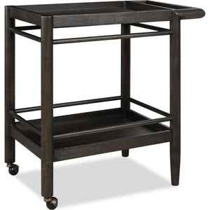 Rockport Two Shelf Rolling Bar Cart in Yin