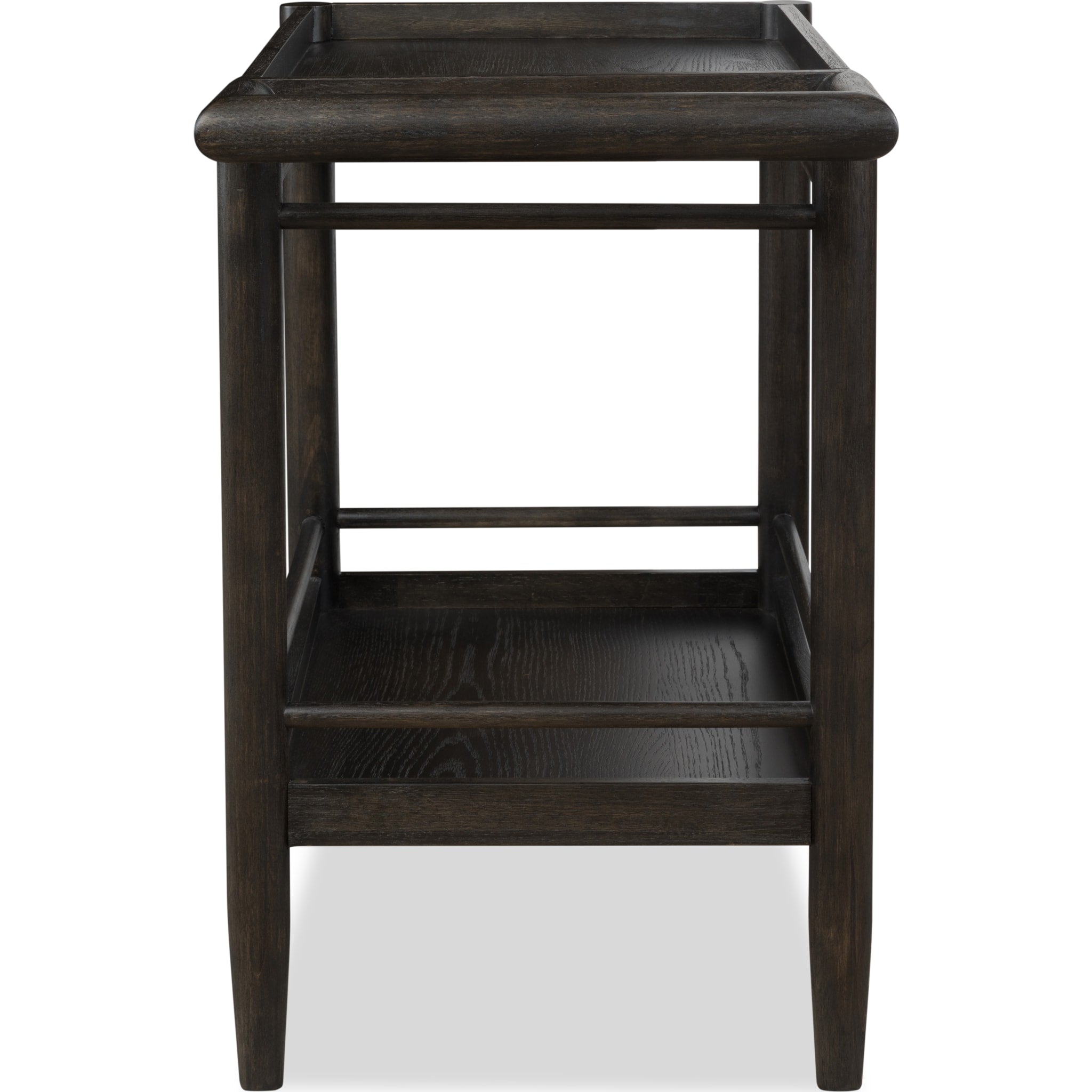 Rockport Two Shelf Rolling Bar Cart in Yin