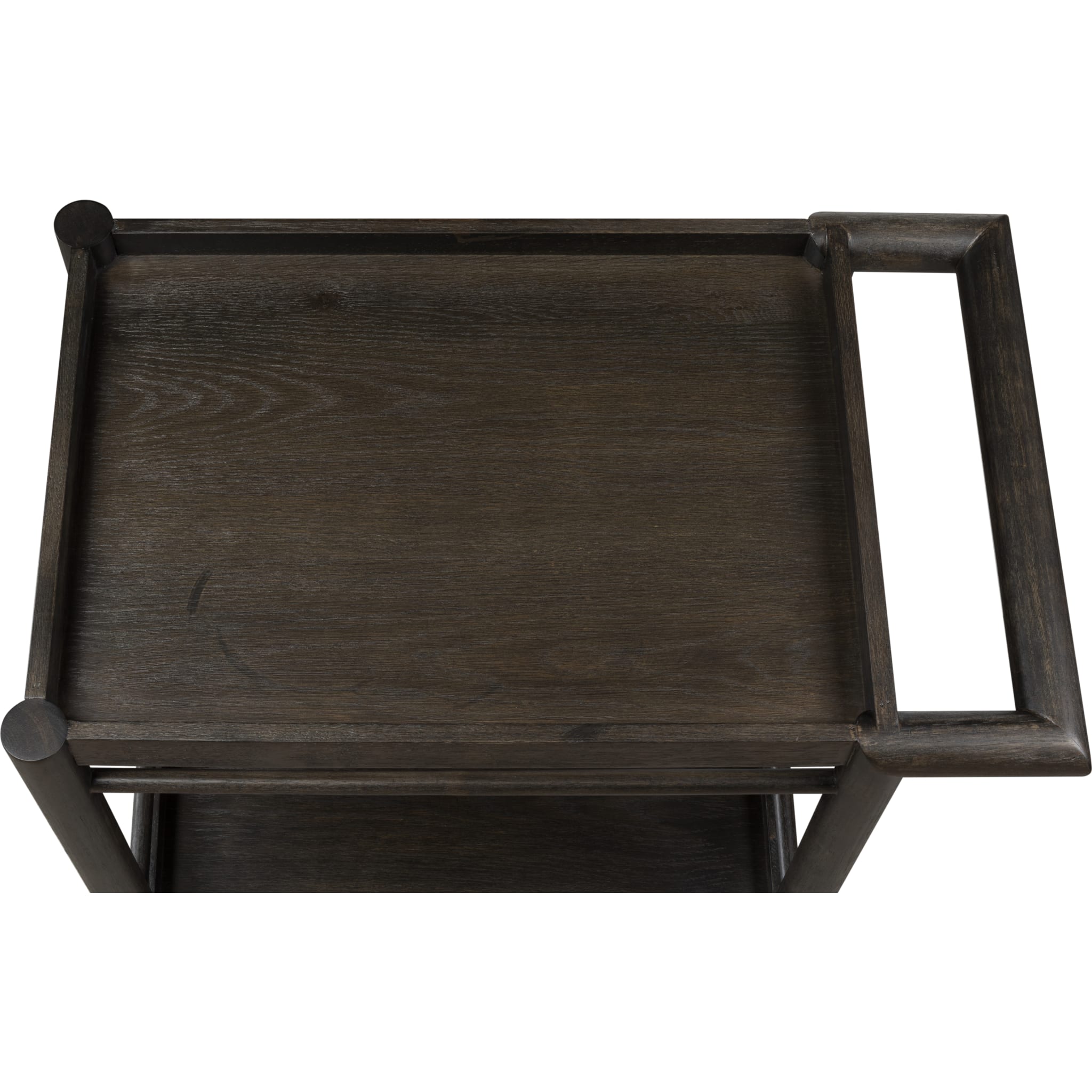 Rockport Two Shelf Rolling Bar Cart in Yin