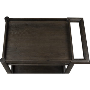 Rockport Two Shelf Rolling Bar Cart in Yin