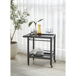 Rockport Two Shelf Rolling Bar Cart in Yin