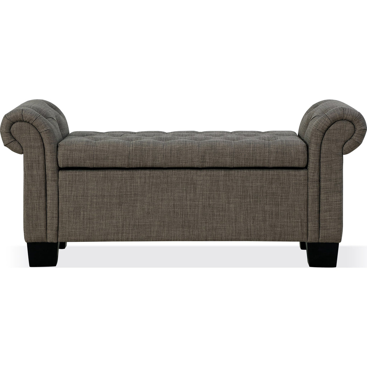 Royal Rolled Arm Storage Bench in Dolphin Linen