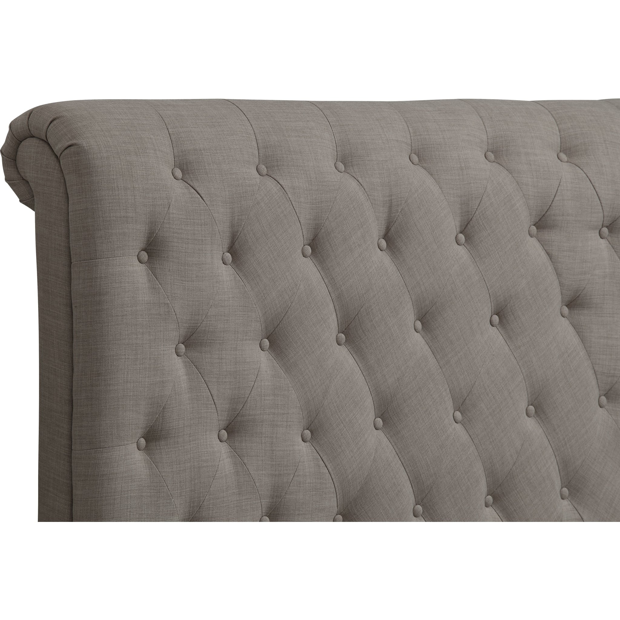 Royal Tufted Upholstered Headboard in Dolphin Linen
