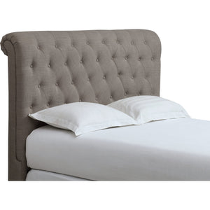 Royal Tufted Upholstered Headboard in Dolphin Linen