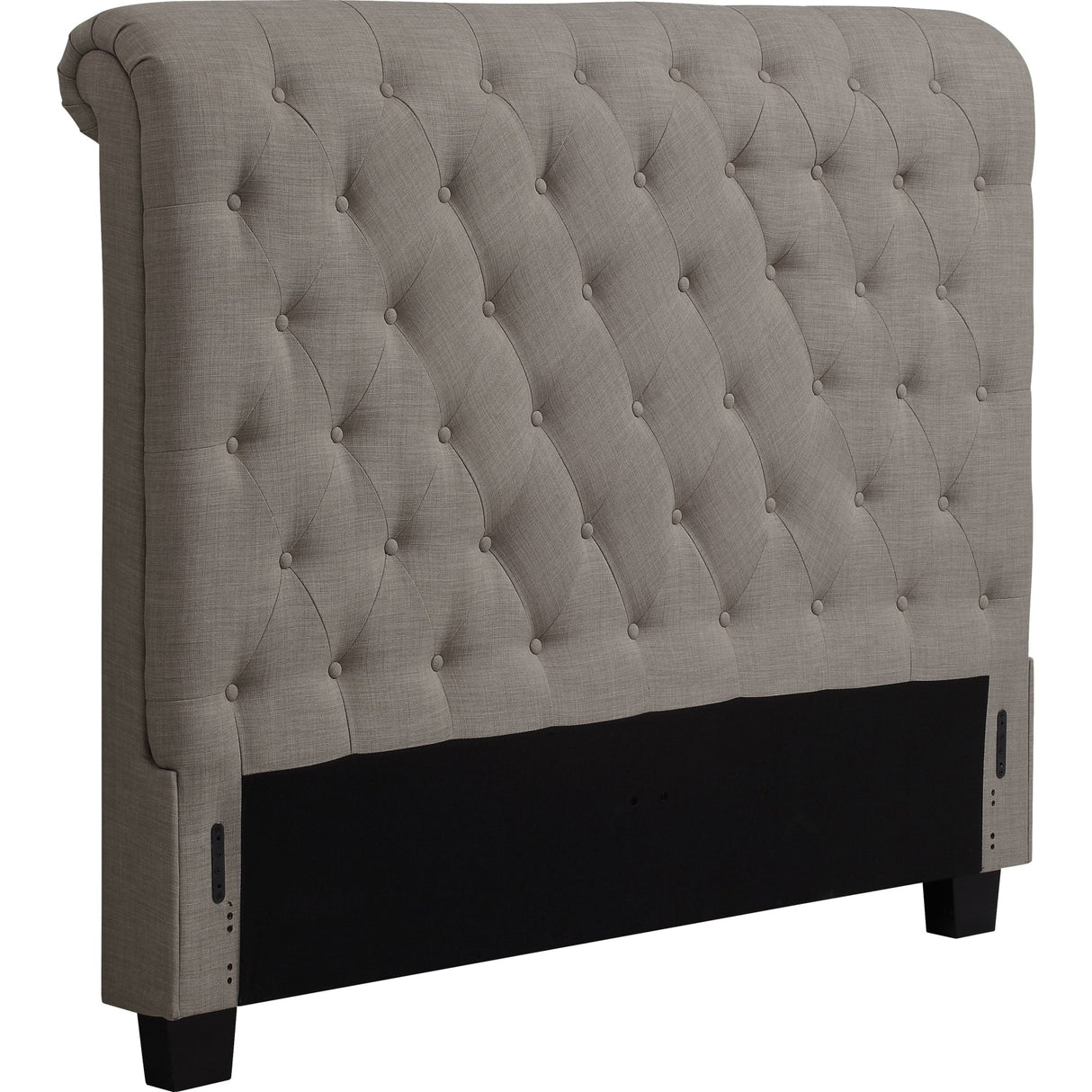 Royal Tufted Upholstered Headboard in Dolphin Linen