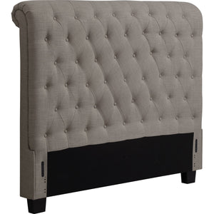 Royal Tufted Upholstered Headboard in Dolphin Linen