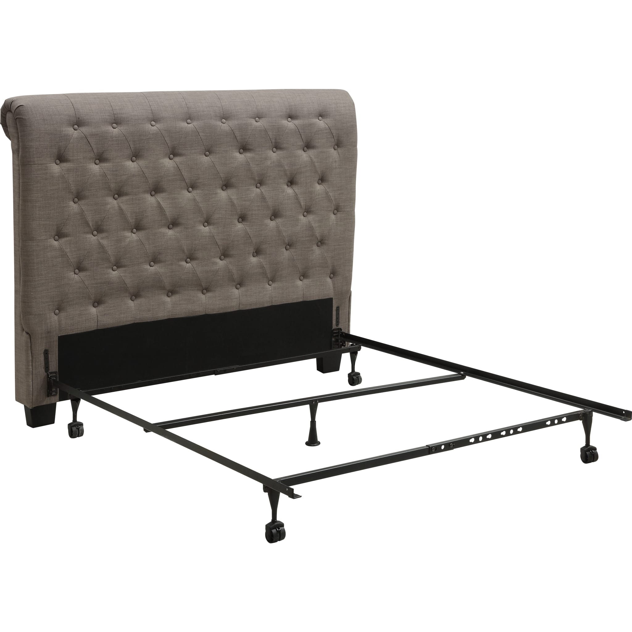 Royal Tufted Upholstered Headboard in Dolphin Linen