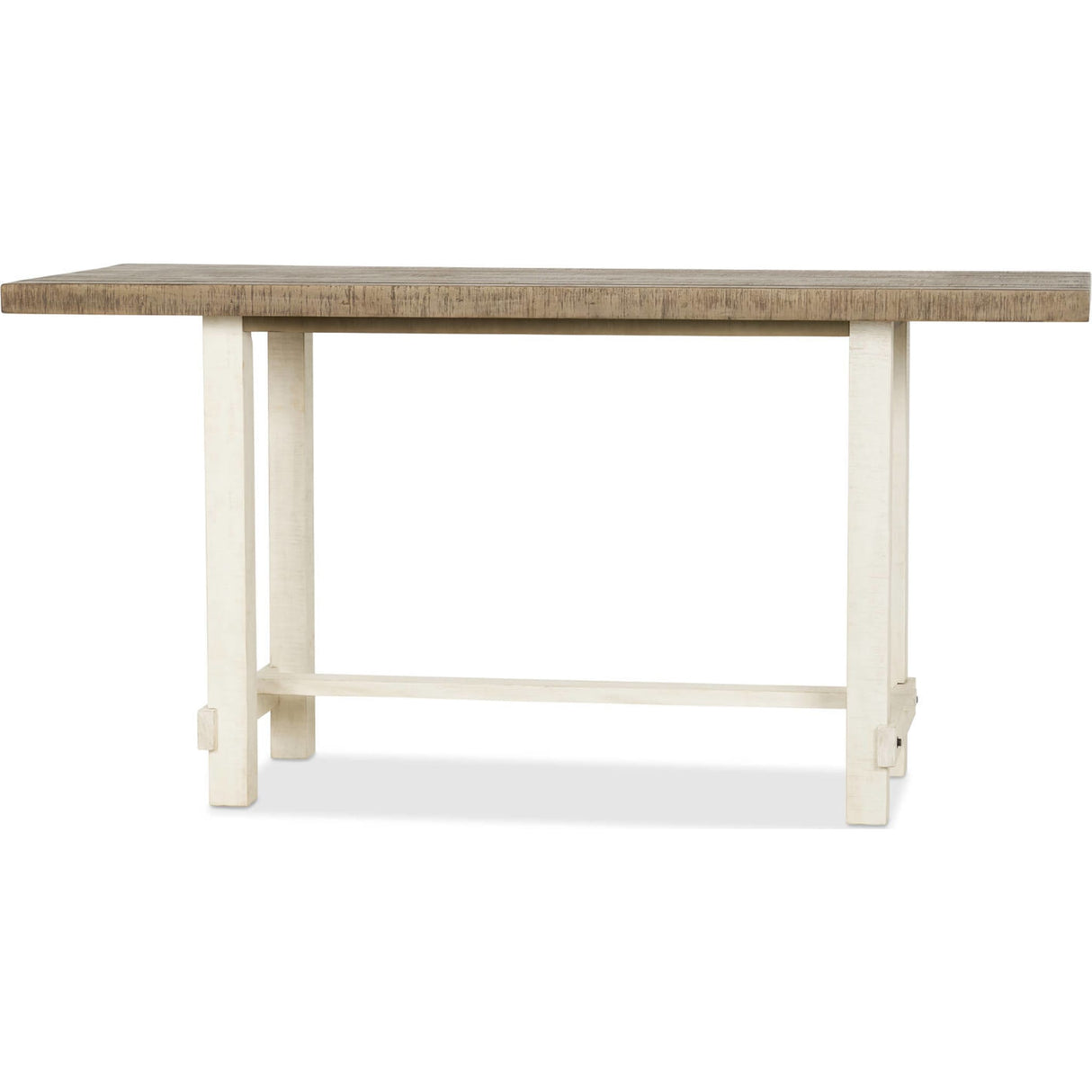 Rutherford Rectangular Wooden Counter Table in Drift and Antique White
